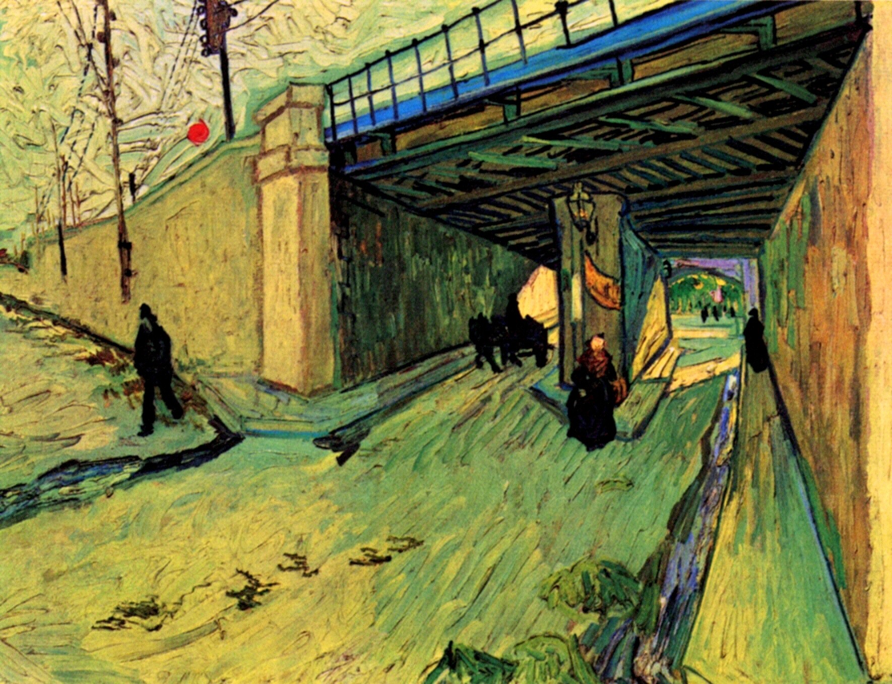 Картина Ван Гога Железнодорожный мост на Авеню Монмажур в Арле 1888